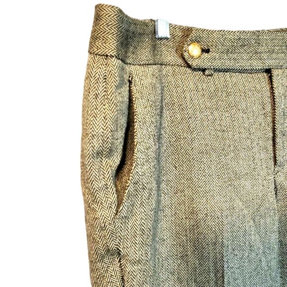 Chaps Straight Warm Gray Houndstooth Trouser Pants Size 10 Pockets Lined Classic - Picture 1 of 9